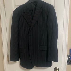 Black pinstripe men’s suit size 36 pants 42 jacket